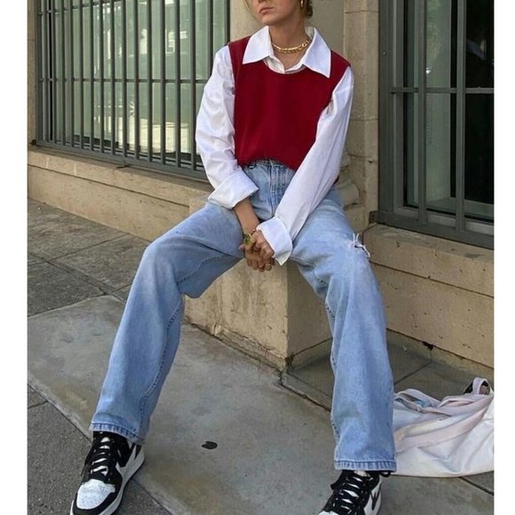 J.Crew Cable Knit Cashmere Merino Wool Angora V-Neck Sweater Vest Preppy School - Picture 10 of 10